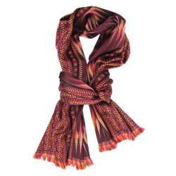 Midi woven scarf silk wool planetarium collection  made in Lyon France sophie guyot silks lyon france