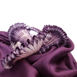 Scarf bouplibou midi, two tones in silk twill, pleated and dyed by sophie guyot soieries in Lyon, France