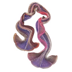 Plicatwill pleated full lenght scarf multicolor in silk twill made by sophie guyot silks in Lyon France