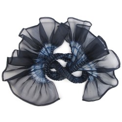 Short scarf paplillon pleated silk organza dyed made by sophie guyot silk textile fashion design in Lyon