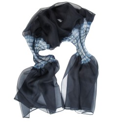 organza shibori dyed made by sophie guyot silks in Lyon France textile fashion design