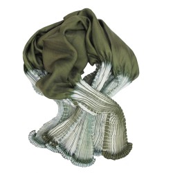 Coulipli short scarf in silk twill pleated and dyed by sophie guyot silks in Lyon France