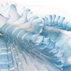 Short pleated scarf in silk twill made in lyon france design by sophie guyot