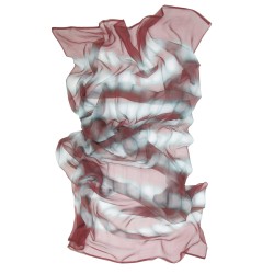 Long and light silk chiffon scarf dyed itajime shibori pattern made in lyon france