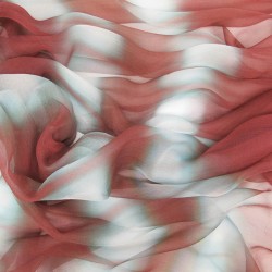 Long and light silk chiffon scarf dyed itajime shibori pattern made in lyon france