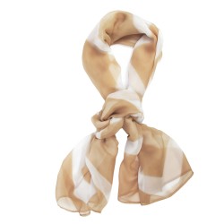 Foulard long et léger en mousseline de soie teinture artisanale motif shibori  itajime