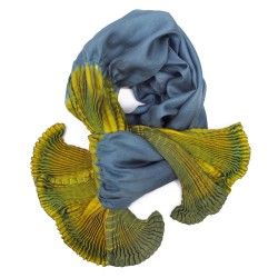 Scarf Coulipli pleated silk twill craftly made in lyon  by sophie guyot silk design