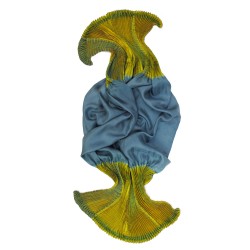 Scarf Coulipli pleated silk twill craftly made in lyon  by sophie guyot silk design