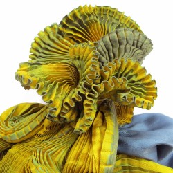 Scarf Coulipli pleated silk twill craftly made in lyon  by sophie guyot silk design