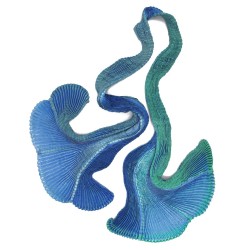 Plicatwill pleated full lenght scarf multicolor in silk twill made by sophie guyot silks in Lyon France