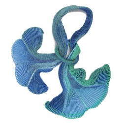 Plicatwill pleated full lenght scarf multicolor in silk twill made by sophie guyot silks in Lyon France