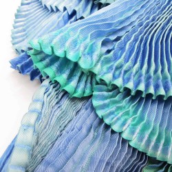 Plicatwill pleated full lenght scarf multicolor in silk twill made by sophie guyot silks in Lyon France