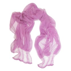 Scarf coplicot, two tones in silk chiffon white and one colour, pleated and dyed by sophie guyot soieries in Lyon, France