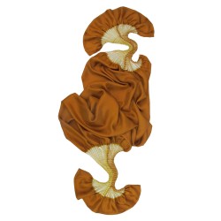 Scarf plissenpli midi, two tones in silk twill, pleated and dyed by sophie guyot soieries in Lyon, France