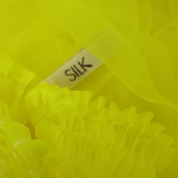 Scarf coplicot, two tones in silk chiffon white and one colour, pleated and dyed by sophie guyot soieries in Lyon, France