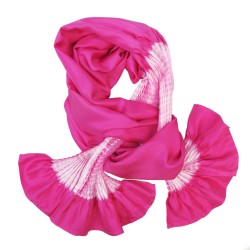 Scarf plissenpli midi silk twill pleated shibori dyed sophie guyot soieries Lyon France