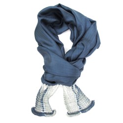 Scarf bouplibou midi, two tones in silk twill, pleated and dyed by sophie guyot soieries in Lyon, France