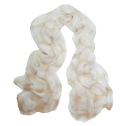 Long and light silk chiffon scarf dyed itajime shibori pattern made in lyon france