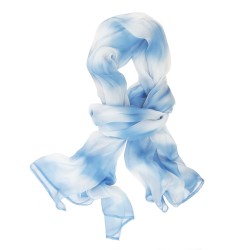 Foulard long et léger en mousseline de soie teinture artisanale motif shibori  itajime