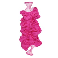 Scarf bouplibou midi, two tones in silk twill, pleated and dyed by sophie guyot soieries in Lyon, France