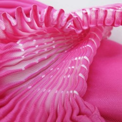 Scarf bouplibou midi, two tones in silk twill, pleated and dyed by sophie guyot soieries in Lyon, France