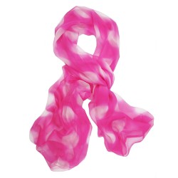 Long and light silk chiffon scarf dyed itajime shibori pattern made in lyon france