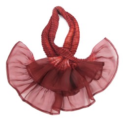 Écharpe courte paplillon bicolore en organza de soie plissé, teint et fabriqué à Lyon en France par Sophie Guyot Soieries