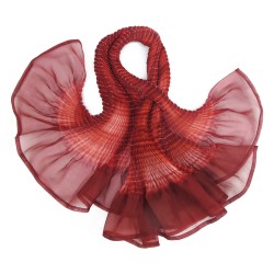 Écharpe courte paplillon bicolore en organza de soie plissé, teint et fabriqué à Lyon en France par Sophie Guyot Soieries