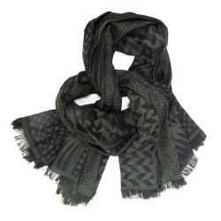 Maxi woven scarf silk cotton made in Lyon France by sophie guyot fashion silk design planetarium