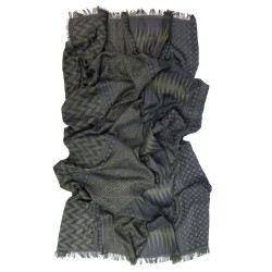 Maxi woven scarf silk cotton made in Lyon France by sophie guyot fashion silk design planetarium