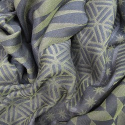 Maxi woven scarf silk cotton made in Lyon France by sophie guyot fashion silk design planetarium