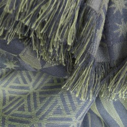 Maxi écharpe tissage jacquard soie coton fabriqué à Lyon France création sophie guyot soieries planetarium