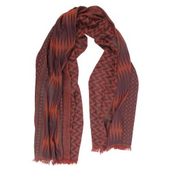 Maxi woven scarf silk and cotton made in Lyon France by sophie guyot fashion silk design planetarium