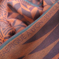 Maxi woven scarf silk and cotton made in Lyon France by sophie guyot fashion silk design planetarium