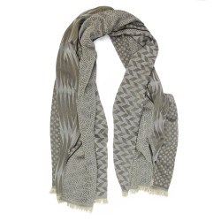 Maxi woven scarf silk and cotton made in Lyon France by sophie guyot fashion silk design planetarium