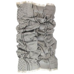 Maxi woven scarf silk and cotton made in Lyon France by sophie guyot fashion silk design planetarium