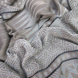 Maxi woven scarf silk and cotton made in Lyon France by sophie guyot fashion silk design planetarium