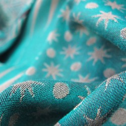 Maxi woven scarf silk and cotton made in Lyon France by sophie guyot fashion silk design planetarium