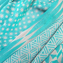 Maxi woven scarf silk and cotton made in Lyon France by sophie guyot fashion silk design planetarium