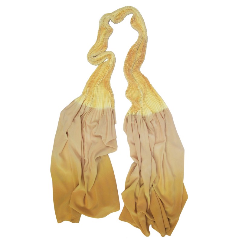 Long pleated scarf in 100% silk crepe de chine multicoloured plicacrepe