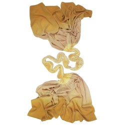 Longue écharpe plissée en crêpe de chine 100% soie multicolore