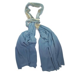 Long pleated scarf in 100% silk crepe de chine multicoloured plicacrepe