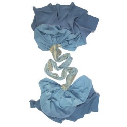Long pleated scarf in 100% silk crepe de chine multicoloured plicacrepe