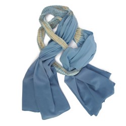 Long pleated scarf in 100% silk crepe de chine multicoloured plicacrepe