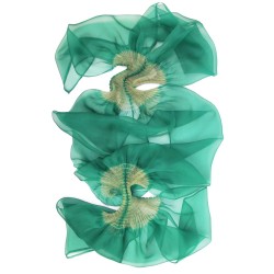 Étole juliette multicolore en organza de soie plissé, teint et fabriqué à Lyon en France par Sophie Guyot Soieries