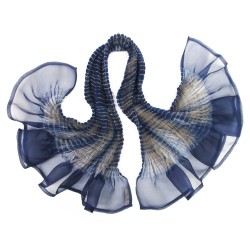 Écharpe courte paplillon organza de soie plissé teint fabriqué à Lyon France Sophie Guyot Soies Atelier