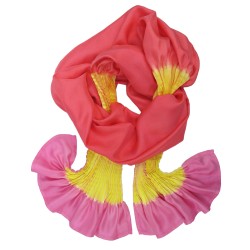 Long Scarf plissenpli pleated silk twill shibori dye sophie guyot silks design Lyon France shop