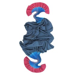 Long Scarf plissenpli pleated silk twill shibori dye sophie guyot silks design Lyon France shop