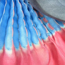 Long Scarf plissenpli pleated silk twill shibori dye sophie guyot silks design Lyon France shop