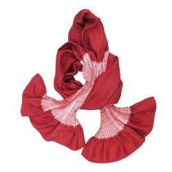 Long scarf plissenpli midi silk twill pleated tie dye shibori made by  sophie guyot silks Lyon France Shop
